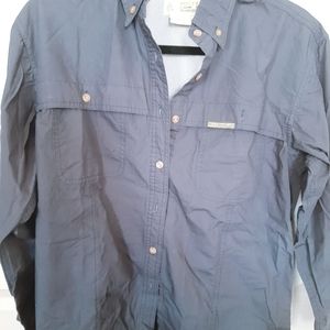 Misty mountain navy button down shirt